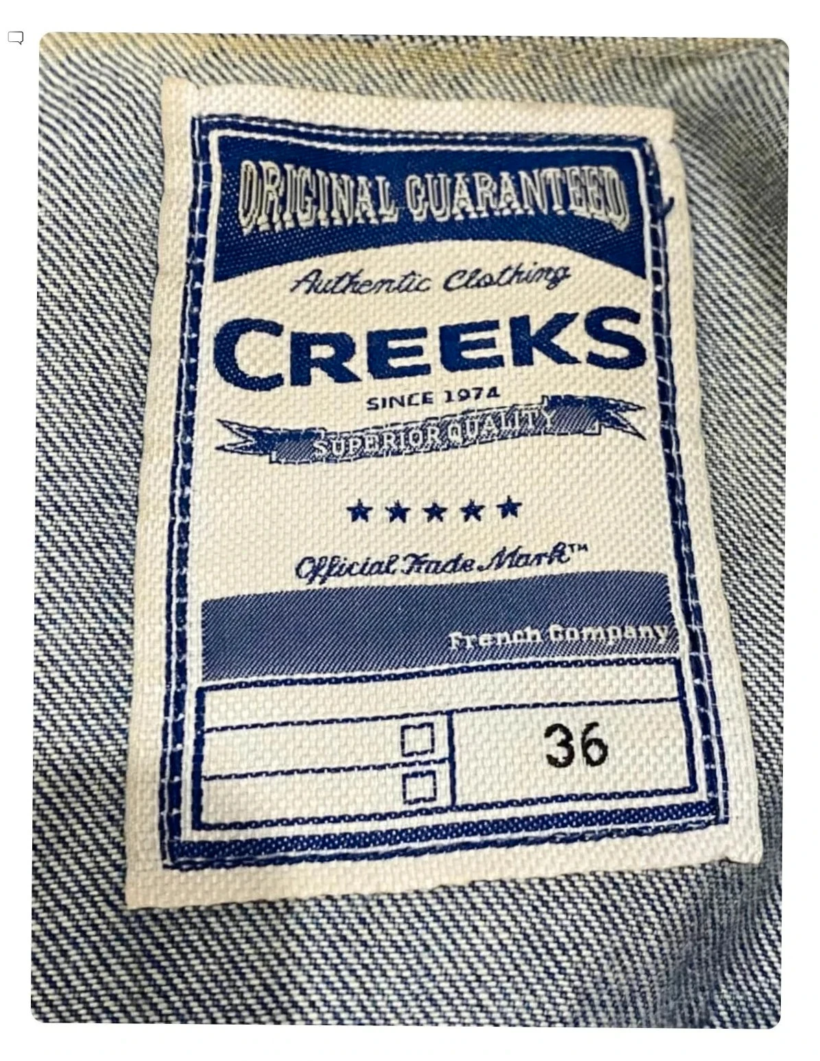 Chaqueta Trucker Denim Creeks talla S desgastada Blue Jean – photo 6